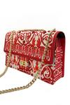 Buy_The Garnish Company_Red Crystal Cherry Floral Woven Sling Bag _Online_at_Aza_Fashions