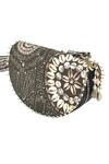 Buy_The Garnish Company_Brown Pearl Della Bandhani And Shell Print Bag _Online_at_Aza_Fashions