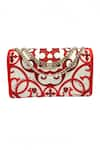 Shop_The Garnish Company_Red Crystal Paisley Floral Print Bag _at_Aza_Fashions