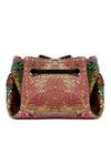 Shop_The Garnish Company_Pink Sequin Zaran Floral Print Bag _at_Aza_Fashions