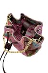 The Garnish Company_Pink Sequin Zaran Floral Print Bag _at_Aza_Fashions
