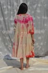 Shop_Studio Malang_Multi Color Chanderi Plain Round Tie Dye Tiered Dress_at_Aza_Fashions