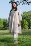 Shop_Studio Malang_White Cotton Printed Floral Bloom Round Anarkali Set _at_Aza_Fashions