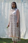 Buy_Studio Malang_White Modal Silk Printed Bloom Round Kurta Set _at_Aza_Fashions