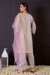 Shop_Surabhi Arya_White Kurta And Dupatta Organza Embroidered Thread Dhoti Pant Set _at_Aza_Fashions