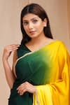 Buy_Farha Syed_Green Gajji Satin Silk Embroidered Cutdana 4d Dyed Pre-draped Saree With Blouse_Online_at_Aza_Fashions