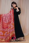 Buy_Farha Syed_Red Anarkali Crepe Embroidered Cutdana Hem With Gajji Silk Dupatta_at_Aza_Fashions
