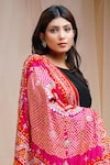 Buy_Farha Syed_Red Anarkali Crepe Embroidered Cutdana Hem With Gajji Silk Dupatta_Online_at_Aza_Fashions