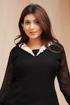 Farha Syed_Black Lehenga Net And Gajji Silk Embroidered Layered Set_Online_at_Aza_Fashions