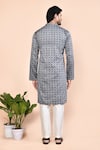 Shop_Arihant Rai Sinha_Black Cotton Woven Geometric Chequered Pattern Kurta _at_Aza_Fashions