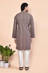 Shop_Arihant Rai Sinha_Brown Cotton Woven Geometric Chequered Abstract Pattern Kurta _at_Aza_Fashions