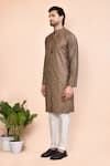 Arihant Rai Sinha_Brown Cotton Print Abstract Straight Kurta _at_Aza_Fashions