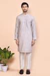 Arihant Rai Sinha_Purple Cotton Woven Stripe Pattern Kurta _Online_at_Aza_Fashions