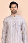 Buy_Arihant Rai Sinha_Purple Cotton Woven Stripe Pattern Kurta _Online_at_Aza_Fashions