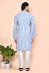Shop_Arihant Rai Sinha_Blue Cotton Print Floral Moroccan Kurta _at_Aza_Fashions
