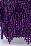 VERSUHZ_Purple Beads Dangling Chevron Potli Bucket Bag _Online_at_Aza_Fashions