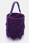 Buy_VERSUHZ_Purple Beads Dangling Chevron Potli Bucket Bag _Online_at_Aza_Fashions