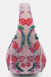 VERSUHZ_Beige Sequins Damask Fleur Embellished Baguette Bag_Online_at_Aza_Fashions