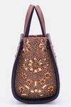 Shop_VERSUHZ_Gold Beads Crystal Petal Embellished Mini Tote Bag _Online_at_Aza_Fashions