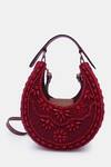 Shop_VERSUHZ_Maroon Beads Moroccan Geo Stone And Embellished Clutch Bag_at_Aza_Fashions