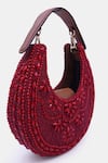 Buy_VERSUHZ_Maroon Beads Moroccan Geo Stone And Embellished Clutch Bag_Online_at_Aza_Fashions