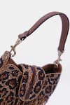 Buy_VERSUHZ_Brown 3d Bead Leopard Fringe Embellished Crossbody Sling Bag _Online_at_Aza_Fashions