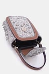 VERSUHZ_Grey Resin Stone Embellished Waistbelt Bag_Online_at_Aza_Fashions