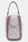 Buy_VERSUHZ_Grey Resin Stone Embellished Waistbelt Bag_Online_at_Aza_Fashions