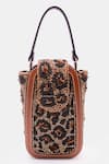 Buy_VERSUHZ_Brown Bead Embellished Waist Belt Bag _Online_at_Aza_Fashions