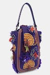 Shop_VERSUHZ_Purple Bead Viola Embellished Waist Belt Bag _Online_at_Aza_Fashions