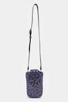 Buy_VERSUHZ_Purple Bead Ditsy Flower Embellished Waist Belt Bag _Online_at_Aza_Fashions