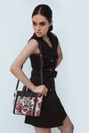 Buy_VERSUHZ_Black Bead Floral Embellished Tote Bag _at_Aza_Fashions