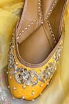 Buy_Pixie Pearlz_Yellow Flower Nora Embroidered Juttis_Online_at_Aza_Fashions