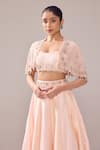 Jade By Ashima_Pink Lehenga And Blouse Opara Embroidery Cutdana Margaret Pearl Set  _at_Aza_Fashions