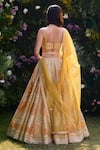 Shop_Shyam Narayan Prasad_Yellow Raw Silk Embroidered Zari Sweetheart Lehenga Set With Belt _at_Aza_Fashions