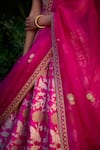 Shop_Shyam Narayan Prasad_Fuchsia Lehenga And Blouse Raw Silk Patchwork Embroidered Floral Set _Online_at_Aza_Fashions