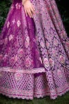 Shyam Narayan Prasad_Purple Raw Silk Embroidered Gota And Thread Blouse Lehenga Set _at_Aza_Fashions