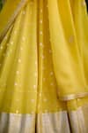 Shyam Narayan Prasad_Yellow Chanderi Brocade Patchwork Embroidered Thread Lehenga Set _Online_at_Aza_Fashions