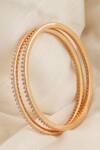 Shop_Smars Jewelry_Gold Plated Cubic Zirconia Diamond Elegant Studded Bangle - Set Of 2_at_Aza_Fashions