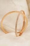 Smars Jewelry_Gold Plated Cubic Zirconia Diamond Elegant Studded Bangle - Set Of 2_Online_at_Aza_Fashions