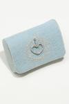 Shop_Ozel_Blue Stone Denim Heart Embroidered Charm Clutch _at_Aza_Fashions