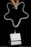 Buy_Ozel_Silver Crystal Embellished Charm Nano Bag _Online_at_Aza_Fashions