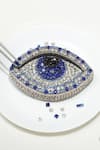 Buy_Ozel_Blue Rhinestone Evil Eye Arm Candy Embellished Clutch _at_Aza_Fashions