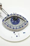 Ozel_Blue Rhinestone Evil Eye Arm Candy Embellished Clutch _Online_at_Aza_Fashions