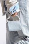 Buy_Ozel_Blue Stone Denim Bijoux Pearl Embroidered Mini Flap Bag _Online_at_Aza_Fashions