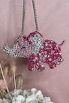 Shop_Ozel_Pink Rhinestone Elephant Studded Mini Bag _at_Aza_Fashions