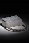 Ozel_Silver Crystals Dazzle Embellished Flap Bag _Online_at_Aza_Fashions