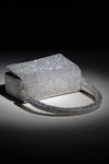 Buy_Ozel_Silver Crystals Dazzle Embellished Flap Bag _Online_at_Aza_Fashions