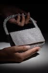 Shop_Ozel_Silver Crystals Dazzle Embellished Flap Bag _Online_at_Aza_Fashions