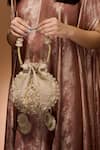 Buy_Ozel_Gold Sequins Ruhani Pearl Meadow Embellished Potli Bag _at_Aza_Fashions